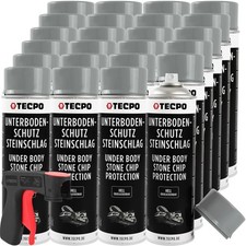 24x TECPO UNTERBODENSCHUTZ SPRAY &Uuml;BERLACKIERBAR HELL 500ml STEINSCHLAGSCHUTZ UBS