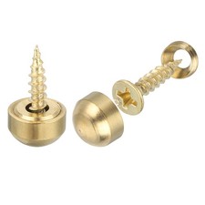 16Pcs Brass Decorative Screws with Caps, 9mm Mirror Screws Cover, Gold Tone