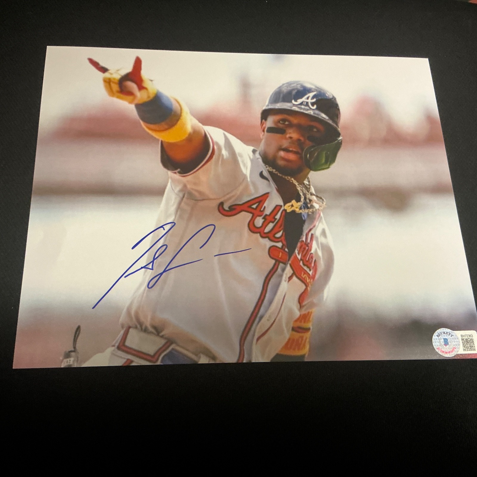 Autographed Signed 8x10 of RONALD ACUNA JR. . Beckett Authenticated 