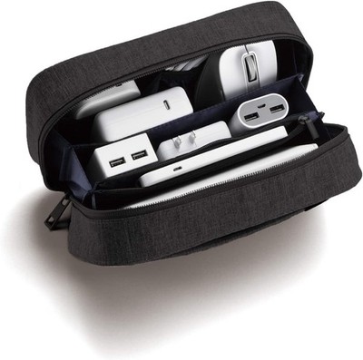 ELECOM Large Self-Standing Gadget Pouch Travel Cable Organizer Black BMA-GP14BK