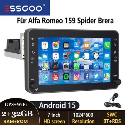 Android 15 Carplay Autoradio GPS Nav Für Alfa Romeo 159 Sportwagen Brera Spider