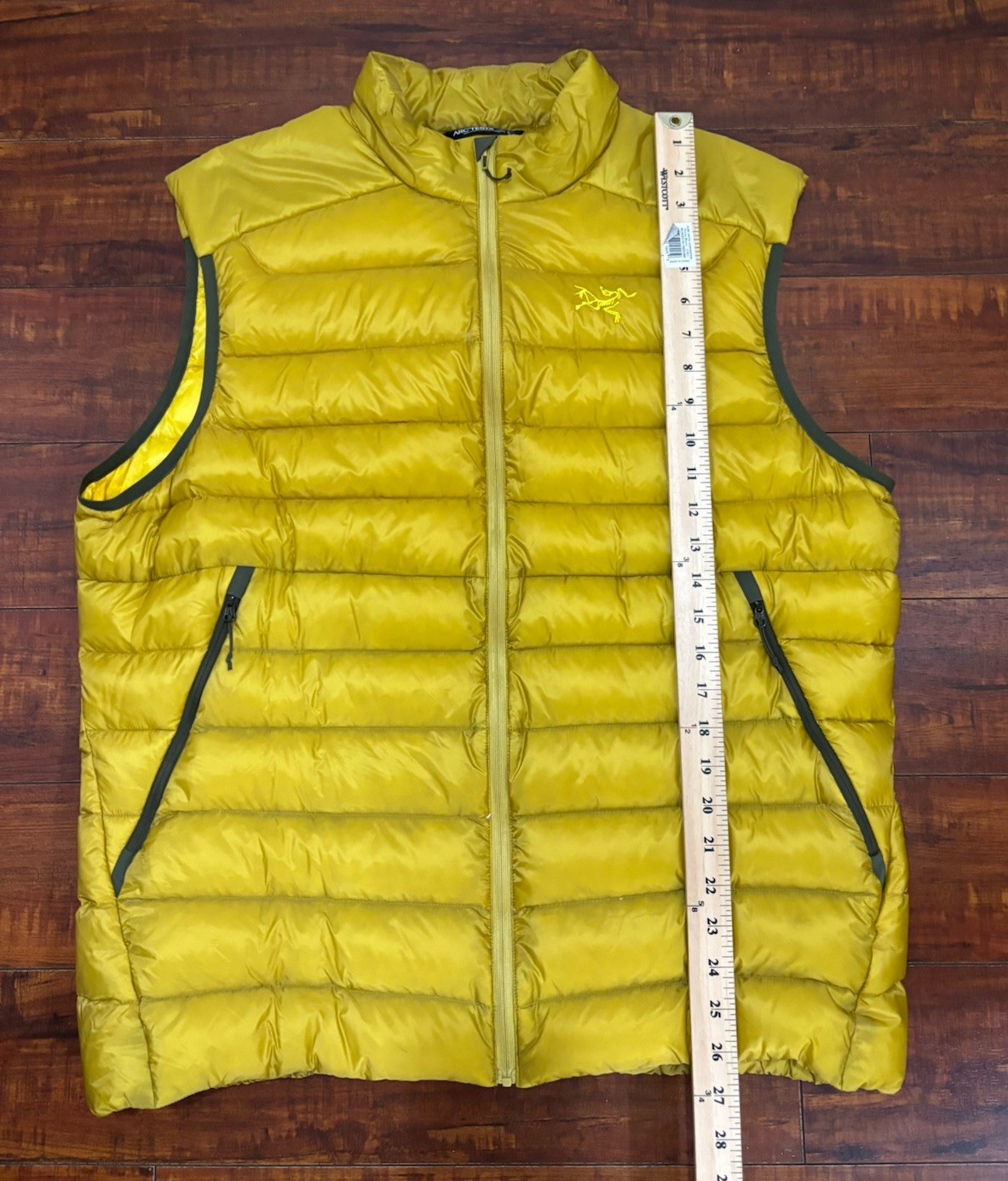 ARC'TERYX Arc’teryx Cerio LT Gilet Piumino Uomo XL Full Zip Tasche Esterno Giallo