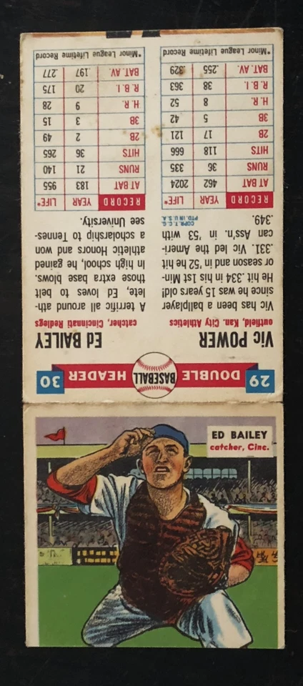1955 Topps Double Header Set-Break # 29 30 Vic Power/Ed Bailey NR-MINT - Image 2 of 2