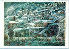 Georgian artist Elene Akhvlediani 1976 Russian postcard WINTER IN TBILISI