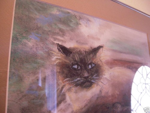 Pasteles vintage de pintura artística de gatos firmados 1982 por J. Lorda - Imagen 7 de 12