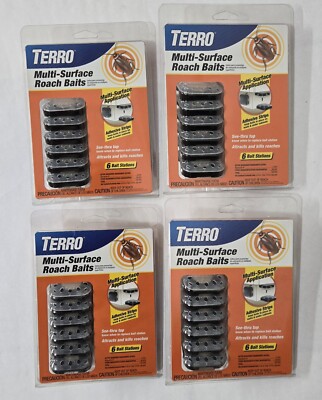 4 Packs Of 6 Terro T500 Indoor Multi-Surface Roach Killing Bait Stations 