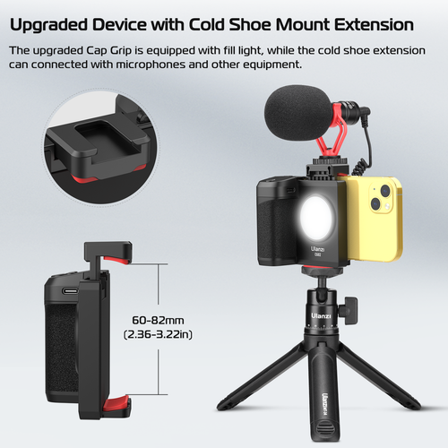 Ulanzi CG-02 Smartphone Caméra Obturateur Poignée Bluetooth avec Lumière de Remplissage - Photo 2 sur 8
