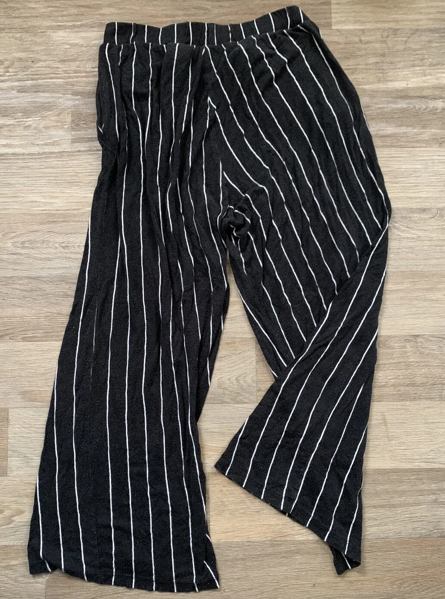 Zelle Striped Fuzzy Pants - Monochrome