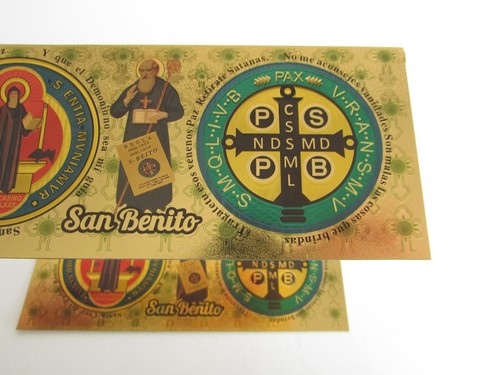 3 Stück San Benito Biltes Dorados / St. Benedikt Goldfolie Schutzscheine 3 Stück - Bild 8 von 10
