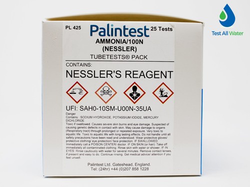 Palintest Ammonia (Nessler), 0 - 100 mg/L N Tubetests - Picture 4 of 5