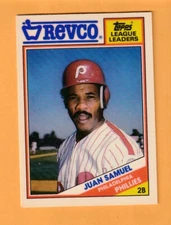 Juan Samuel Philadelphia Phillies 1988 Topps Revco #7 Licey Puerto Rico 5D