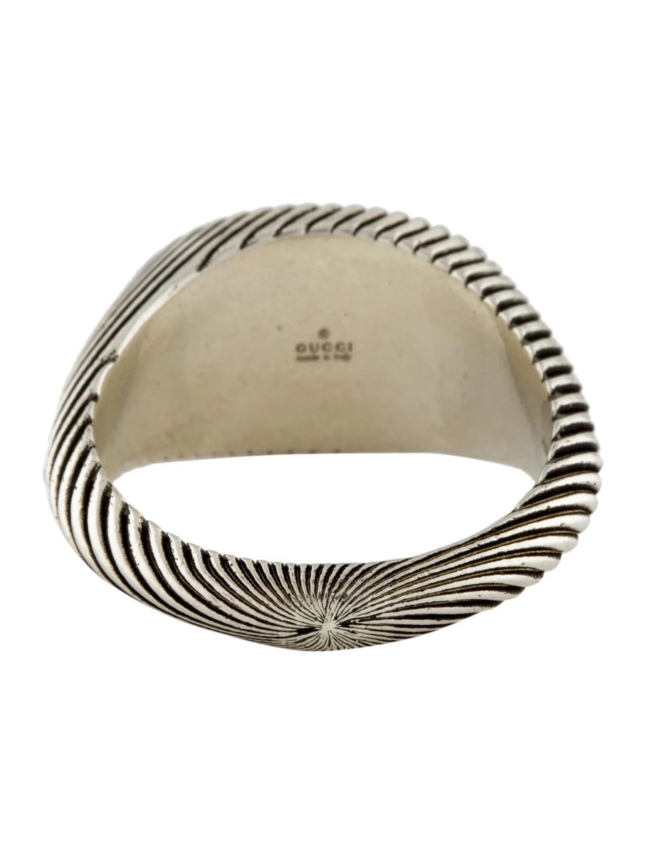 $345 GUCCI Sterling Silver Interlocking G Logo Unisex Ring $345 GUCCI Sterling Silver Interlocking G Logo Unisex Ring