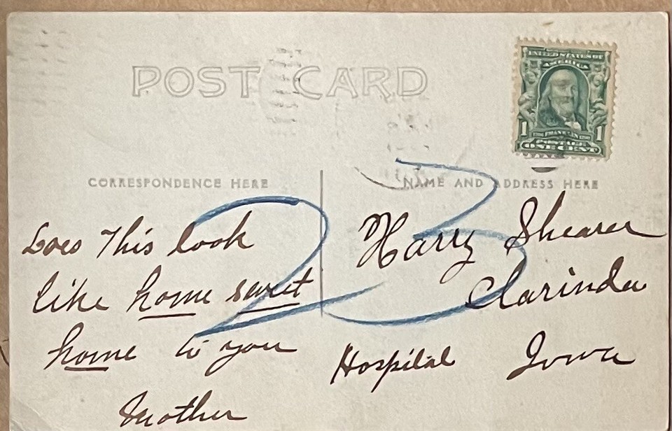 1908 Letts Iowa, North On Cherry Street, Louisa County RPPC Real Photo