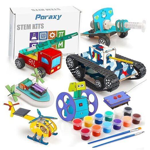 STEM Kits for Kids Ages 8-10-12, 6 Set Model Car Kits, 3D Wooden Puzzles,-image