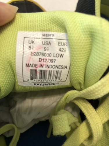 K-Swiss Men's Size 9.5 Black w Lime 02876030 Classic Low Sneaker New No Box - Picture 4 of 11