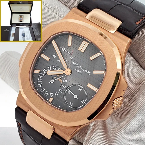 Patek Philippe Nautilus 40mm Rose Gold Watch 5712R-001 Box Papers
