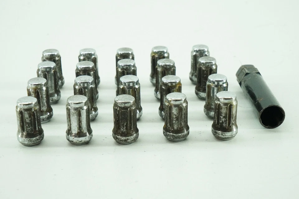 Scion FR-S 2013-2016 20 piezas 12x1,25 tuercas cono plateado asiento ranura larga con llave Foto 3 de 4