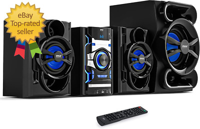 3-Piece Wireless Bluetooth Stereo System - 1000 Watt DVD Shelf System for Home w