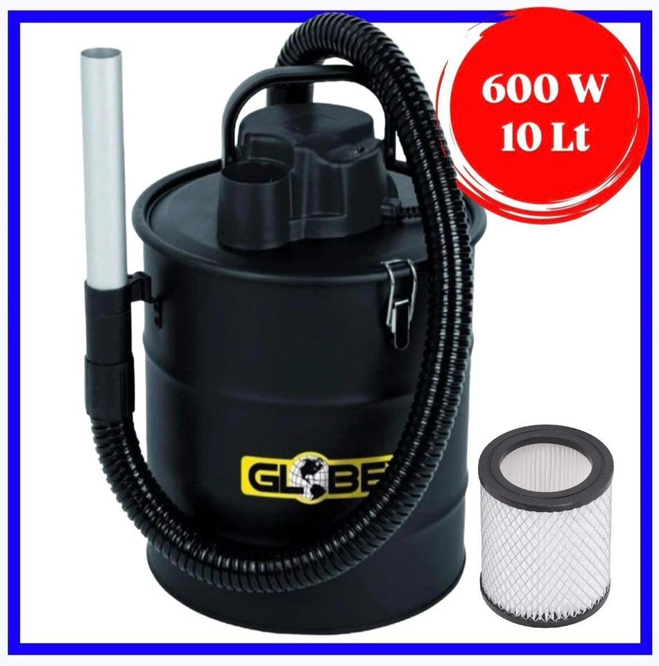GLOBEX Aspiracenere bidone aspira cenere pellet per professionale senza sacco con filo