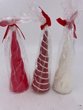 Department 56 - Red & White Cone Candles Set of 3, 6.5” #49444