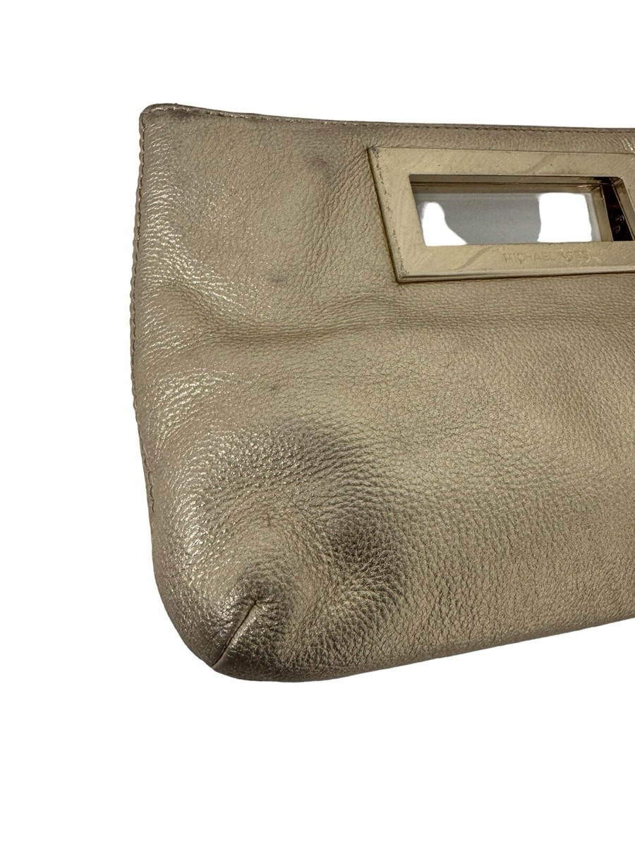 Michael Kors women's Pebbled Gold Leather Berkley Clutch