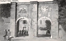 Rock of Gibraltar Rosia Bay British Colony Naval Base Harbor Vtg Postcard H29