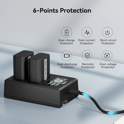 SmallRig Battery Charger Set for Sony NP-FW50 for Sony ZV-E10/A6400/A7S II/A7S - Picture 5 of 8