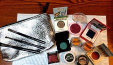 Mixed Eye Lot 10 pc Eye Shadow, w/3 Eye Brushes  Make up Bag Set 1 Great Deal 