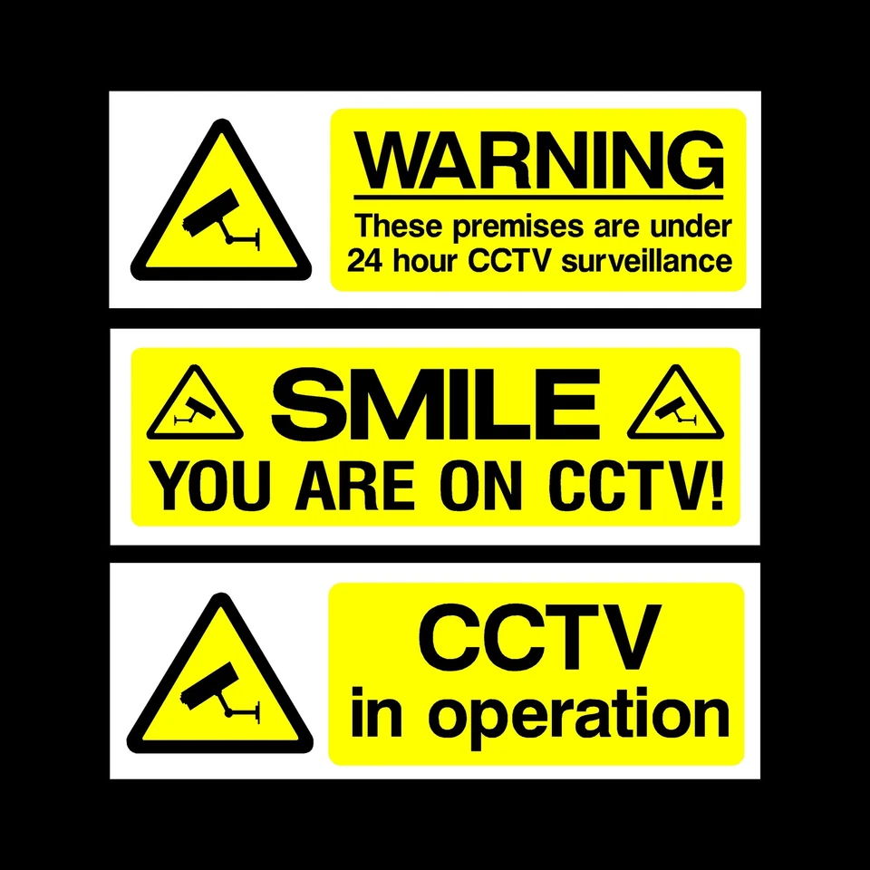 HEALTH&SAFETYDIRECT CCTV Security Camera Plastic Sign, Sticker - All Materials - Choose Your Design