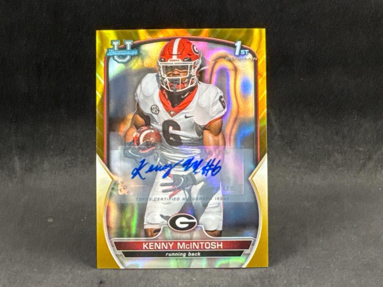 2022 BOWMAN CHROME U KENNY MCINTOSH #44 1ST GOLD LAVA REFRACTOR AUTO 42/50