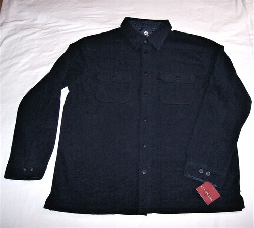 Navy Blue Polyester Shirt Jacket 