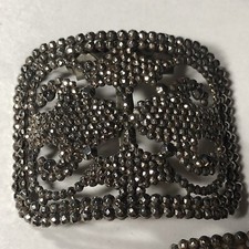 Antique French Art Nouveau Steel Cut Shoe Clips Buckles