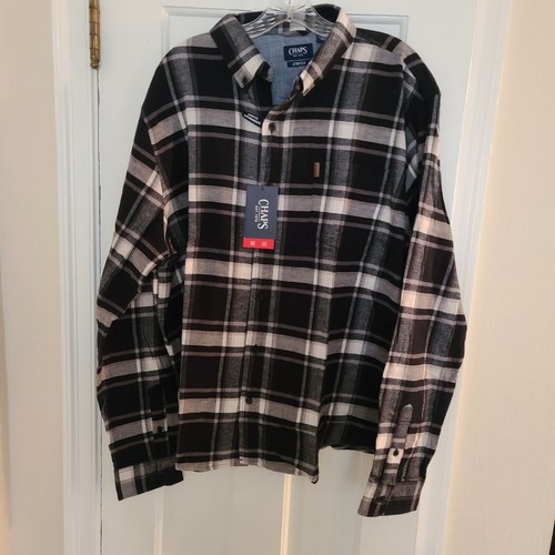 Mens Chaps Long Sleeved Stretch Flannel Shirt Size XXL NWT - Picture 2 of 13