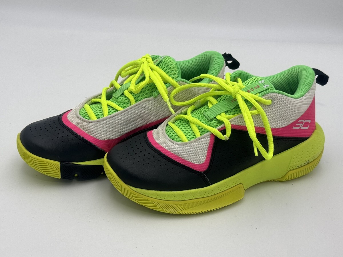 Under Armour Stephen Curry #30 Shoes Size 5.5Y, Pink/green/white
