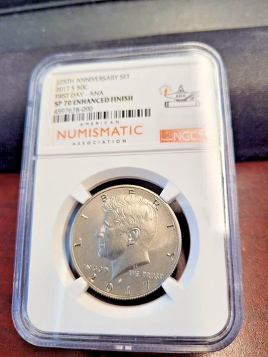2017-S "First Day ANA" Kennedy Half Dollar NGC SP 70 "Enhanced Finish"  #GA3-79