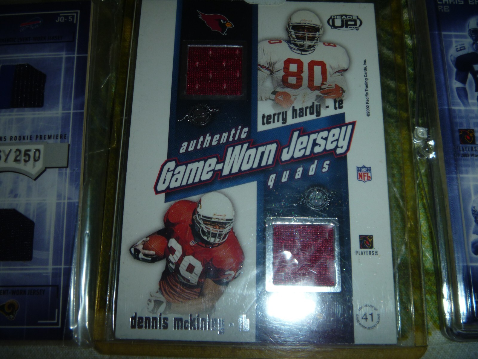 LOT 3 FOOTBALL CARD GAME USED JERSEY QUAD #/250 PLAYOFF RARE view 4