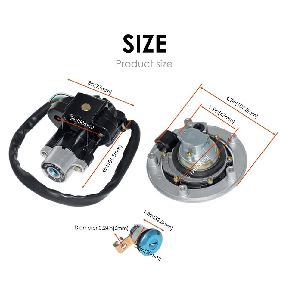 Ajuste para Suzuki GSXR600/750 04-05 K4 Interruptor de encendido Bloqueo Combustible Gas Tanque Tapa Llave Foto 3 de 4