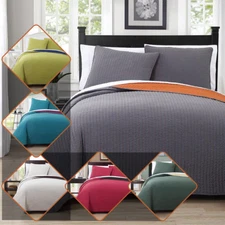 Luxury Project Runway Reversible Oversized Coverlet Wrinkle Free Quilted Set 