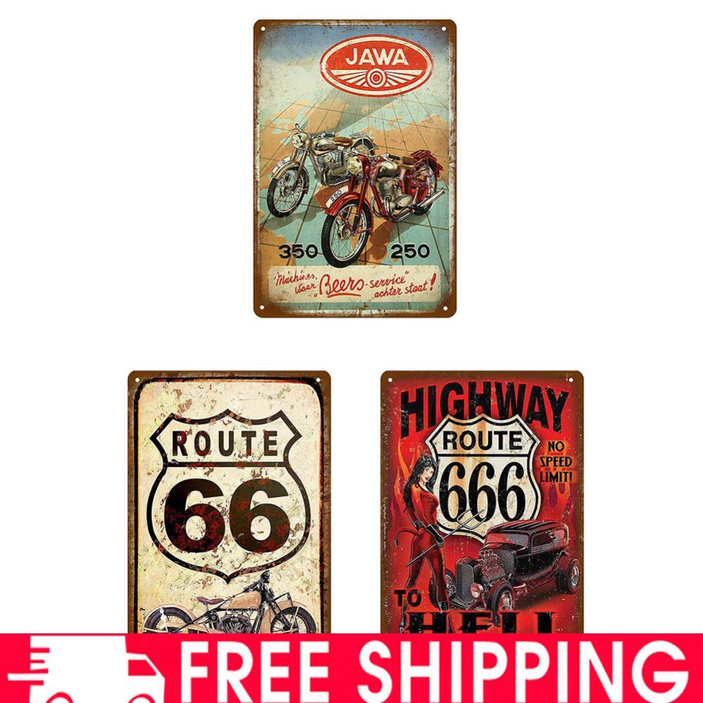 Metal Retro Tin Painting Motorcycles Tin Plate Plaque for Cafe Garage
