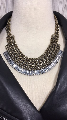 Forever 21 Rhinestone Bib Statement Necklace - Picture 2 of 9