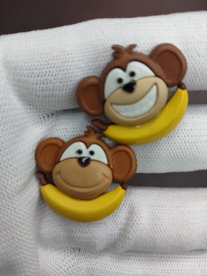 Par de gemelos hechos a mano Monkies Gone Bananas para hombre parte posterior de acero inoxidable Foto 4 de 4