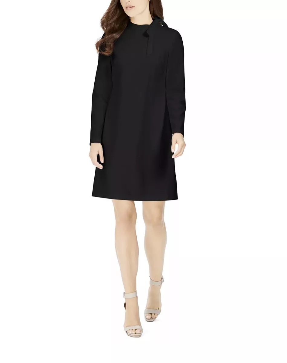 Calvin klein black long sleeve dress sales