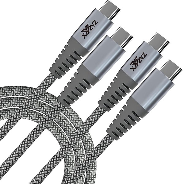 2X Usb C Auf Usb C Schnellladekabel Grau 60W 20V 3A 2M-image