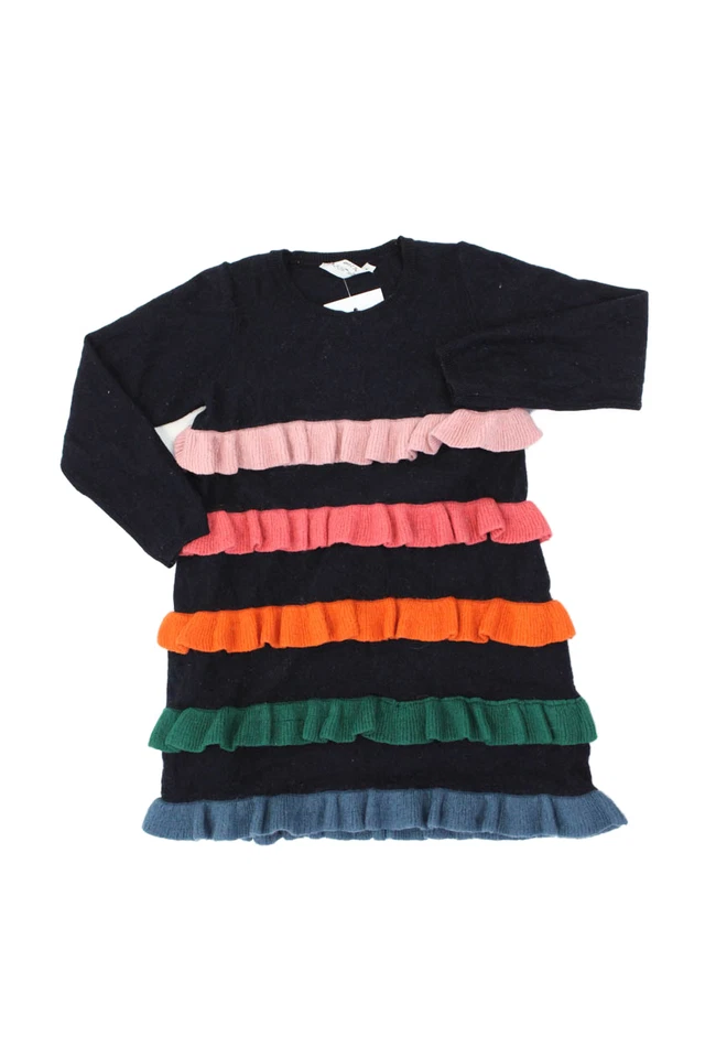 Шерстяной многоцветный вязаный топ Sonia Rykiel для девочек с длинным рукавом темно-синий размер 6 - Изображение 3 из 4