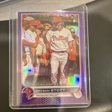 Topps 2022 Chrome Bryson Stott Rookie Phillies Purple Refractor USC128