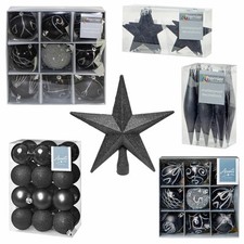 Christmas Shatterproof Tree Decorations Black - Choose Design