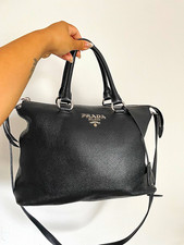 PRADA Milano Damen Henkeltasche Leder Schwarz...