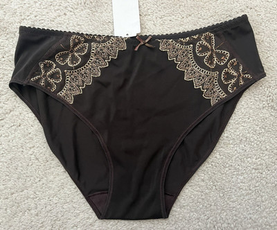NWT  Milavitsa Lace Panties Brown Size 10