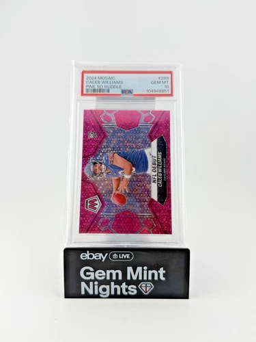 Caleb Williams 2024 Mosaic rookie Pink No Huddle /20 PSA 10