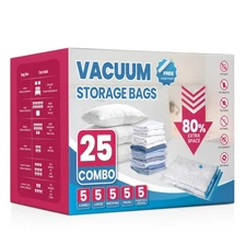 Vacuum Storage Bags, 25-Pack Space Saver Vacuum Storage Bags, Vacuum Seal Bag...
